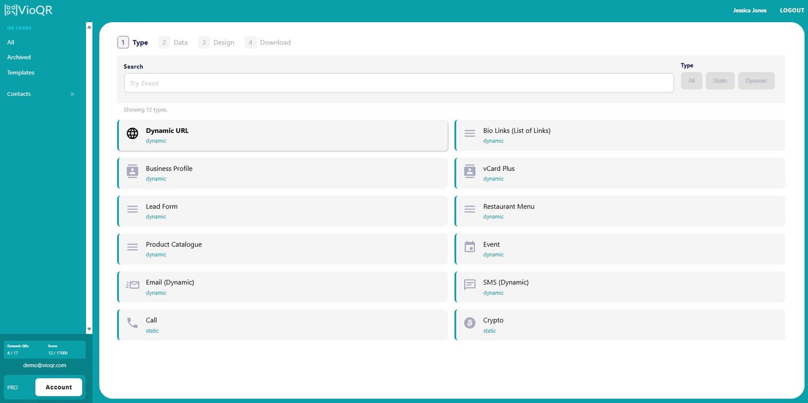 QR Code Types in VioQR